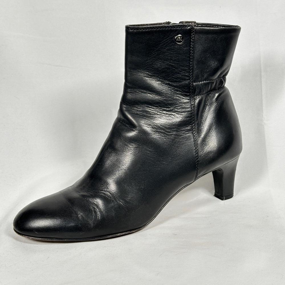 AGL leather ankle boots essential mid heel zip Italian design 38.5 black - Picture 10 of 11